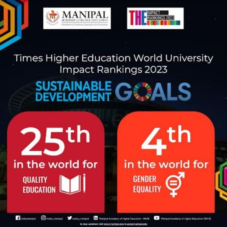 Times Higher Education (THE) Ranks MAHE  25th Globally for Quality Education and 4th for Gender Equality in 2023 Impact Ranking